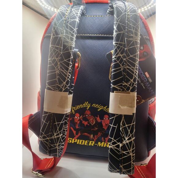 NWT Loungefly x Spider-Man 'No Way Home' Marvel Mini Backpack Fabric Lining - Picture 4 of 10